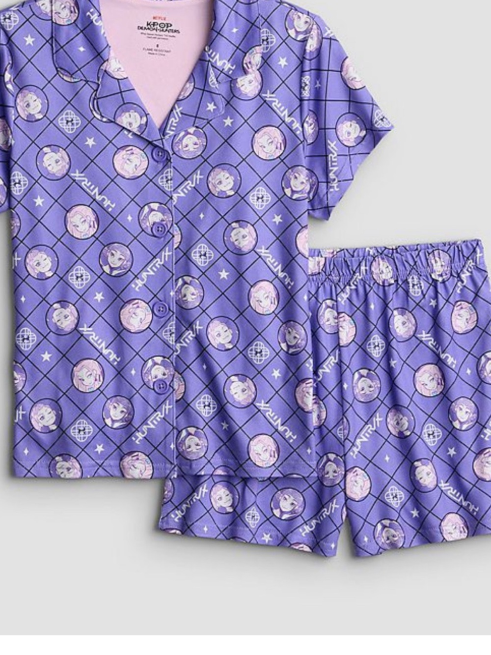 Kids Lavender Character Short Pajama Set by H&M